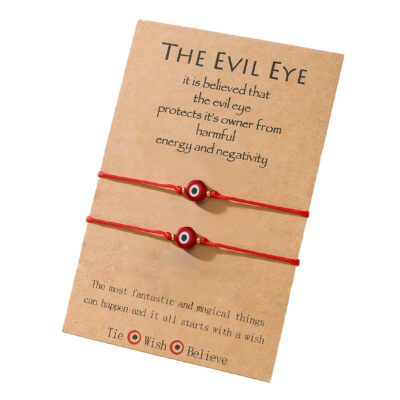 Evil Eye Bracelet - Red & Red Glass