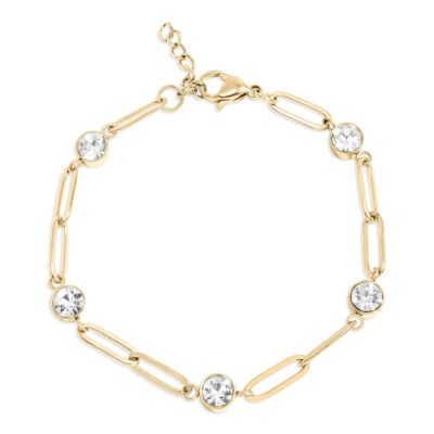 BRJ1024_4dd8cfcb-738f-4c10-b246-92926044bb9c Saint Tropez Paperclip Bracelet Gold