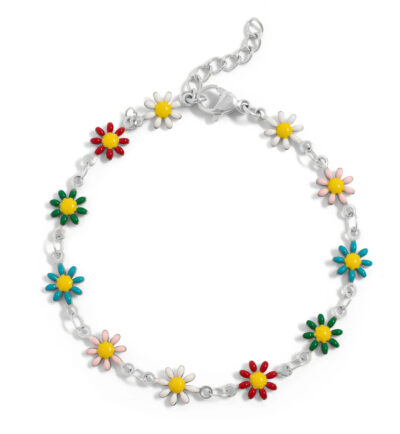 French Garden, Everlasting Flowers Bracelet Stainless Steel