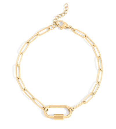 BRJ1072_18K-Gold_Carabiner_Bracelet_MAIN Paris Studio Bracelet Gold