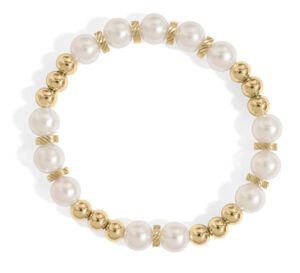 BRJ1084_18K-Gold_Kiska_Glass_Pearl_Stretch_Bracelet Caribe Bracelet Gold