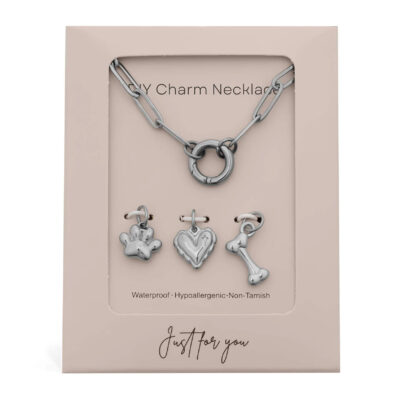 Pet Charm Holder Necklace Gift Set - 316L Stainless Steel