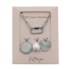 Pearl Sunburst Charm Holder Necklace Gift Set - 316L Stainless Steel