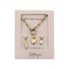 Angel Wing Charm Holder Necklace Gift Set - 18K Gold coated