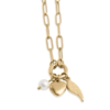 Angel Wing Charm Holder Necklace Gift Set - 18K Gold coated