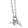 Angel Wing Charm Holder Necklace Gift Set - 316L Stainless Steel