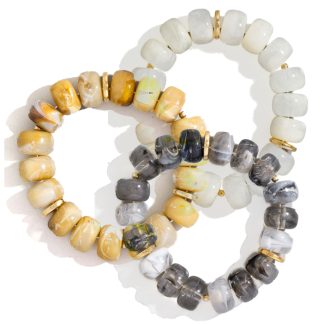 Multi Color Resin Beads Stretch Bracelet
