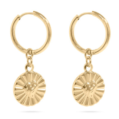 Miami Sun and Heart Earring Gold