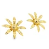 French Gold Flower Earrings