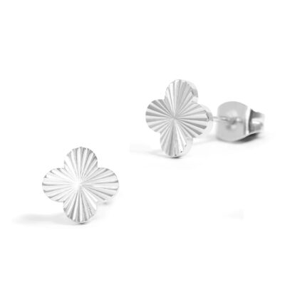 ERJ0076silver Lucky Stud Earring - Gold or Silver Color