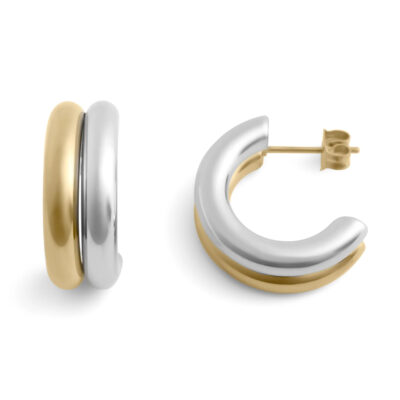 Two Shines Earrings - Gold & Silver Colors