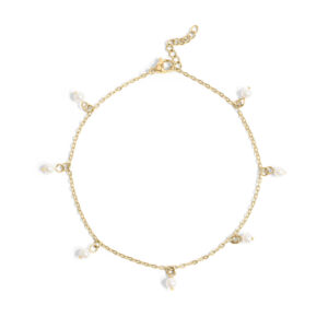 White Pearls Anklet