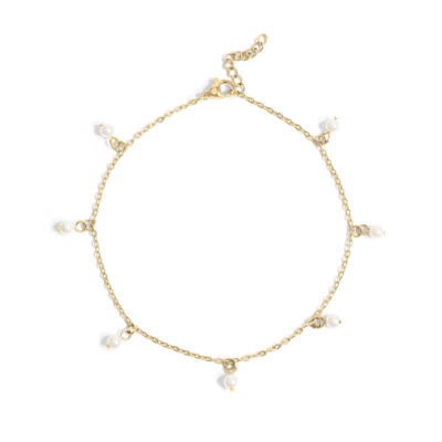 BRJ1031 White Pearls Anklet