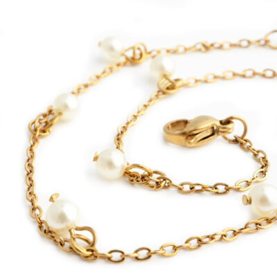 BRJ1031_18K-G White Pearls Anklet